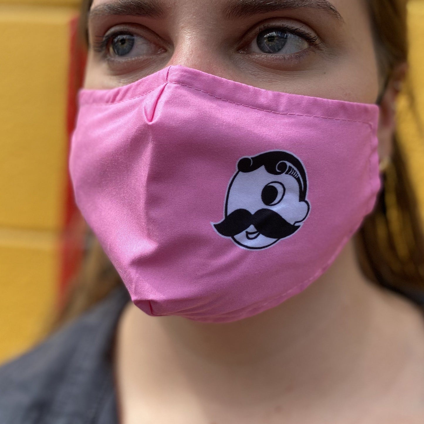 Side Natty Boh Logo (Pink) / Face Mask - Route One Apparel