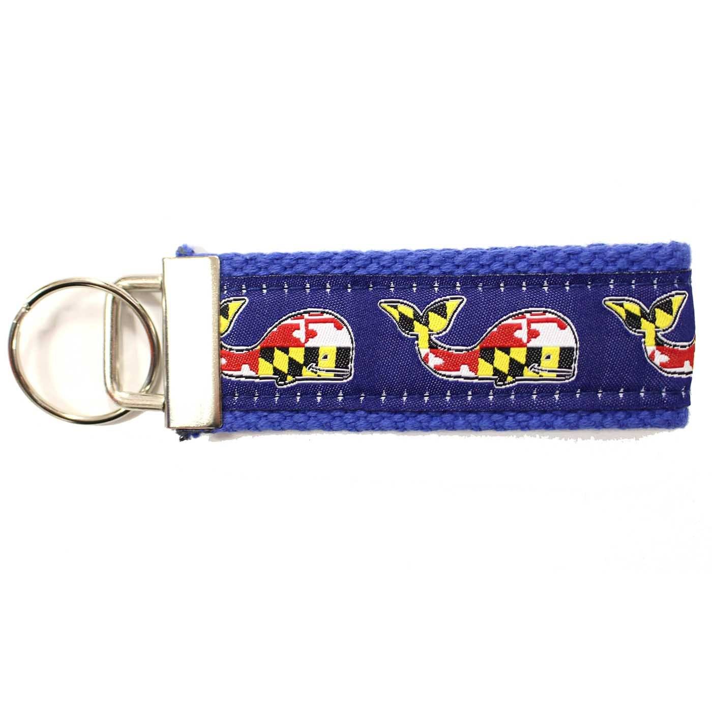 Maryland Flag Whale (Navy) / Key Chain - Route One Apparel