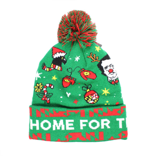 Home for the Holidays / Knit Beanie Cap w/ Pom-Pom *KEEP HIDDEN* - Route One Apparel