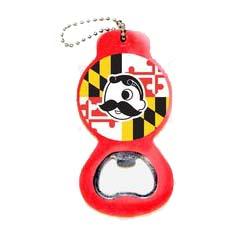 Maryland Flag & Natty Boh Logo (Red) / Key Chain w/ Bottle Opener - Route One Apparel