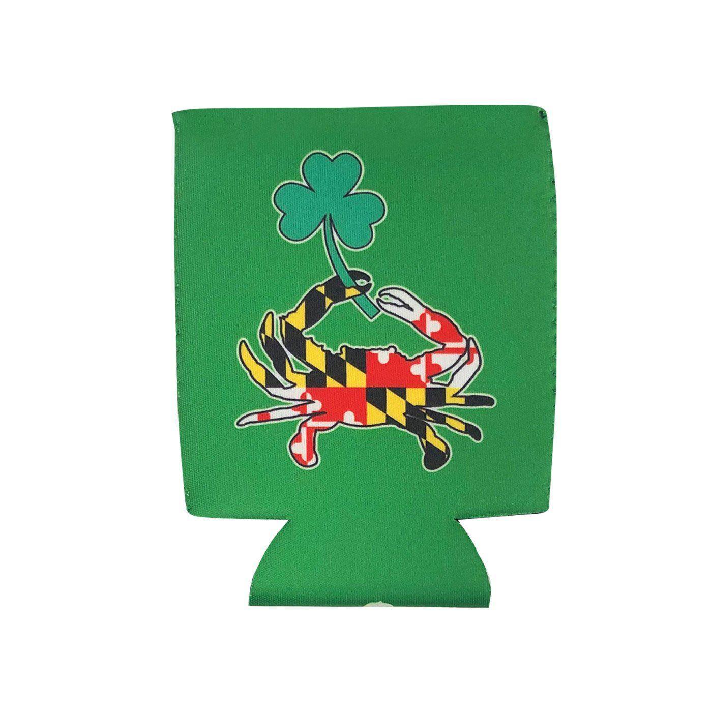 Maryland Full Flag Crab with Shamrock (Green) / Can Cooler - Route One Apparel
