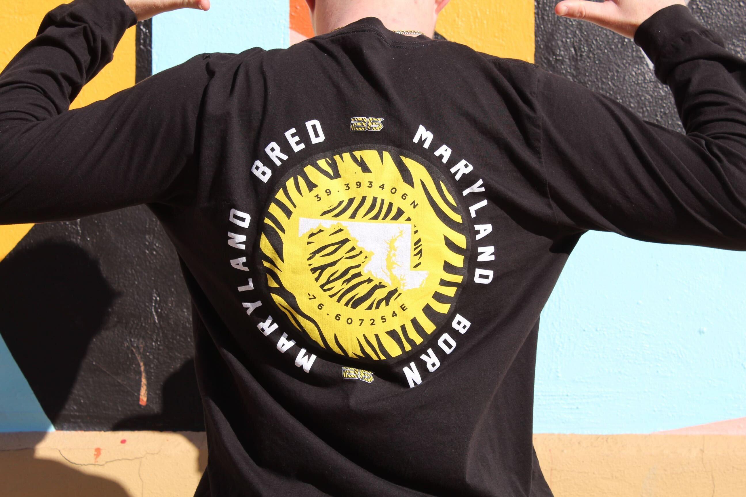 Bryce Frederick - Maryland Born, Maryland Bred Logo (Black) / Long Sleeve - Route One Apparel