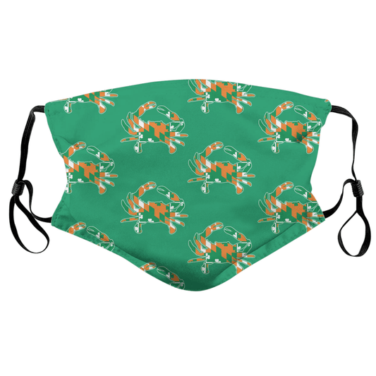Irish Maryland Flag Crab Pattern (Green) / Face Mask - Route One Apparel