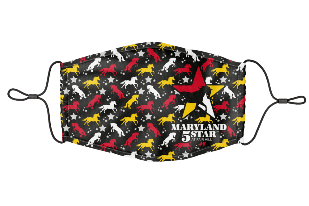 Stars & Horses - Maryland 5 Star (Black) / Youth Face Mask - Route One Apparel
