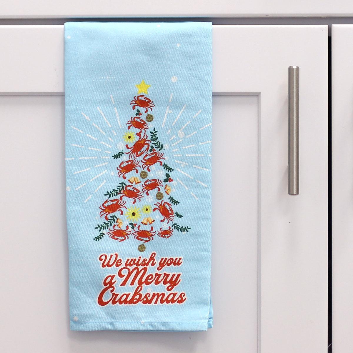 We Wish You a Merry Crabsmas / Kitchen Towel - Route One Apparel
