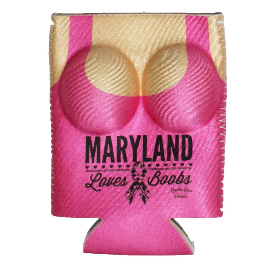 Maryland Loves Boobs (Pink) / Can Cooler - Route One Apparel