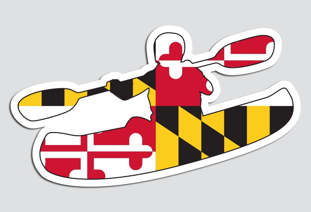 Maryland Full Flag Kayaker / Sticker - Route One Apparel