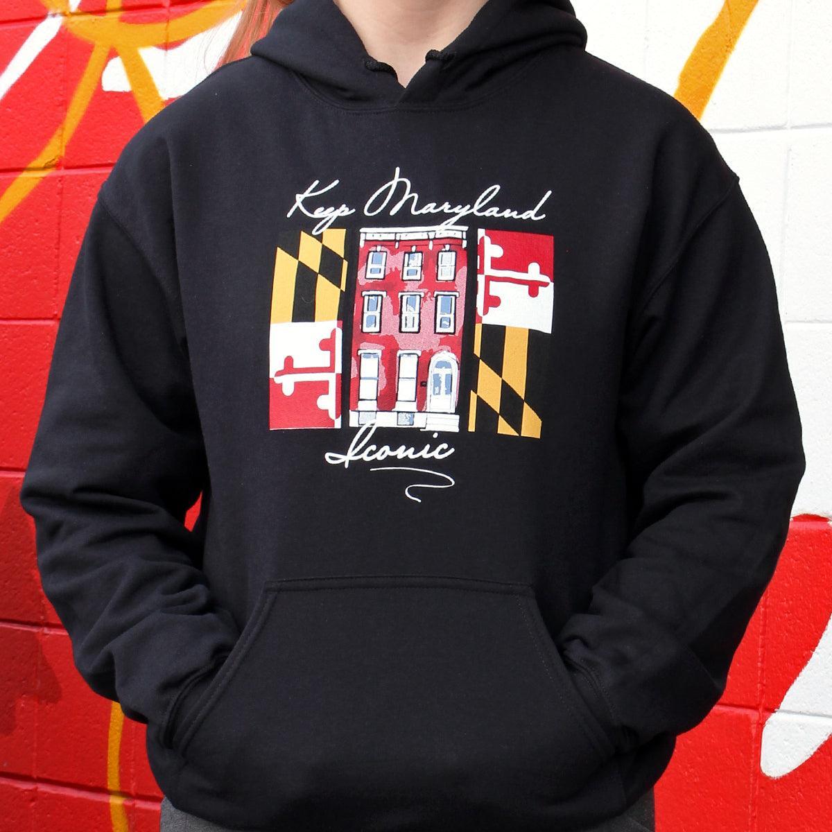 Keep Maryland Iconic - Mencken House (Black) / Hoodie - Route One Apparel