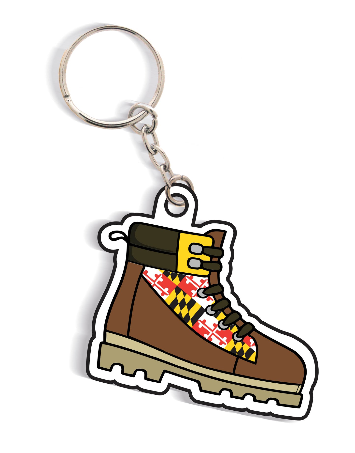 Hiking Boot w/ Maryland Flag / Key Chain - Route One Apparel