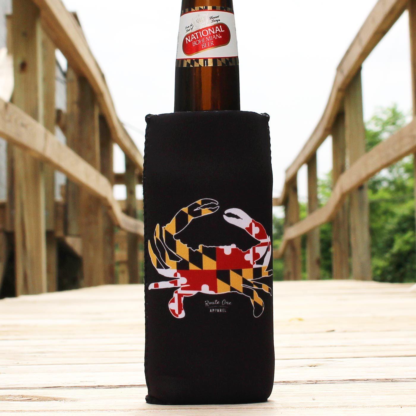 Maryland Full Flag Crab (Black) / Stadium Can Cooler - Route One Apparel
