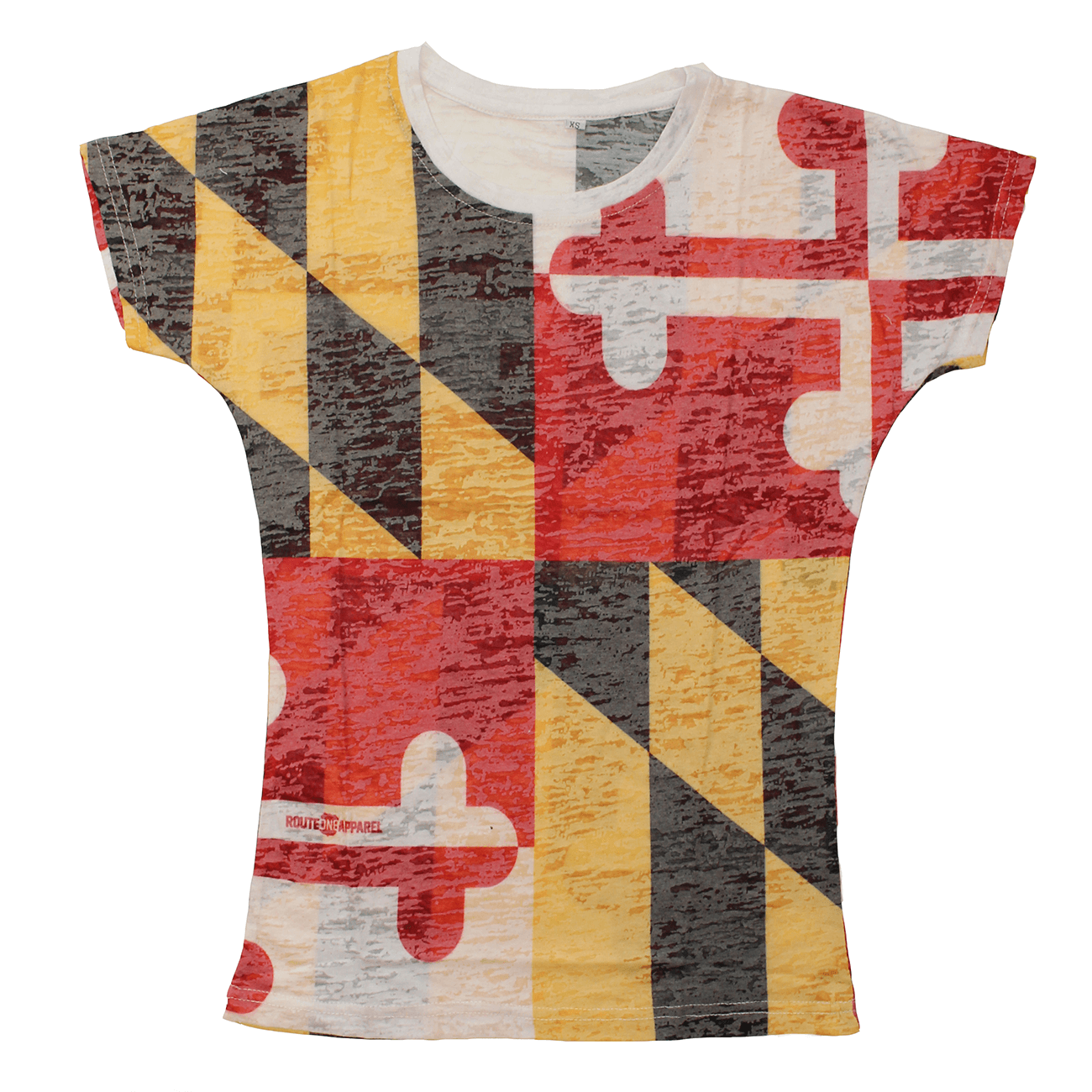 Maryland Flag Fitted Burnout *Vintage* / Ladies Shirt - Route One Apparel