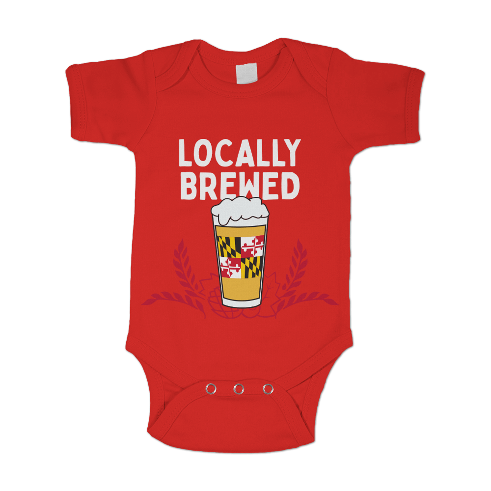 Locally Brewed (Red) / Baby Onesie - Route One Apparel