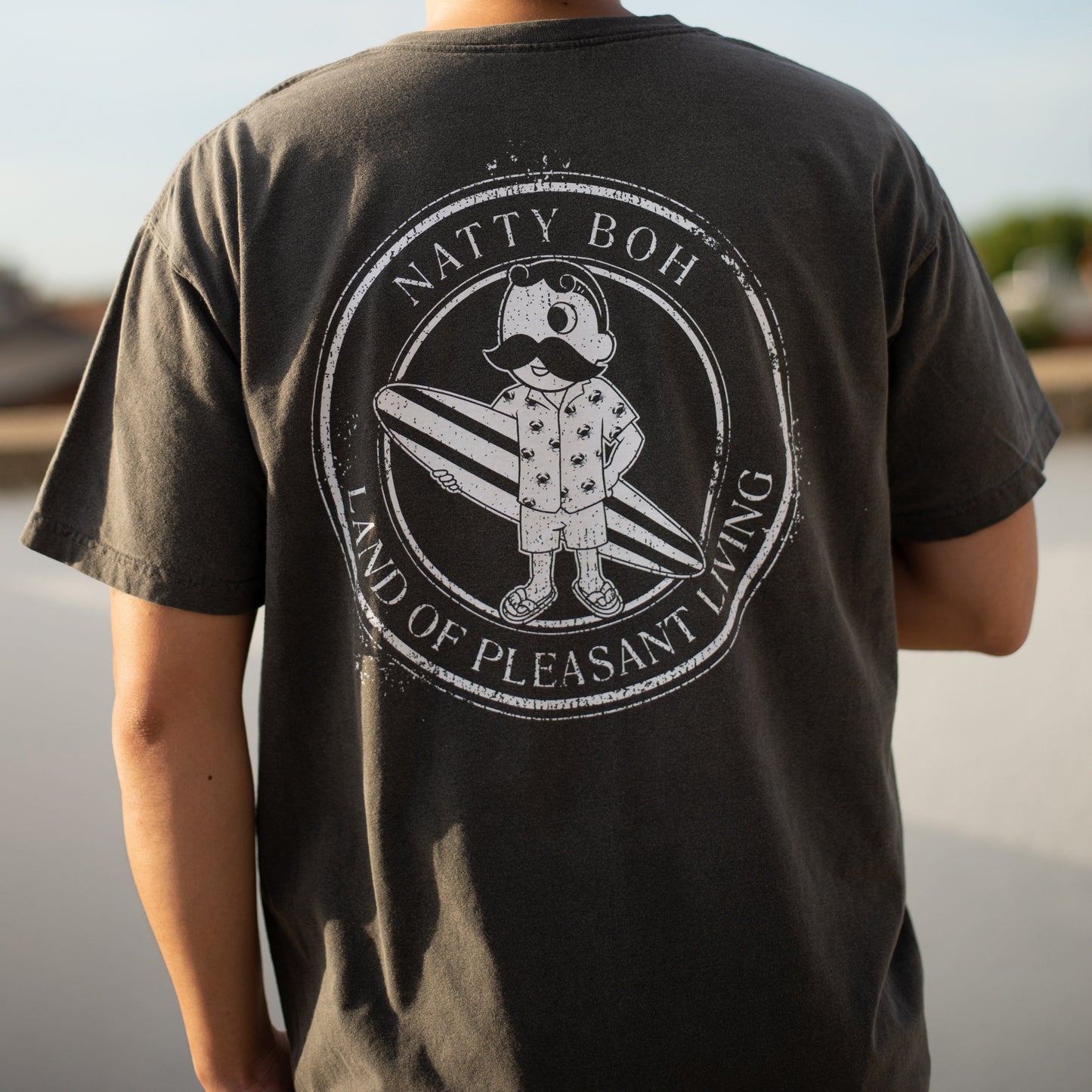 Natty Boh Surfer Dude Land of Pleasant Living (Pepper) / Shirt - Route One Apparel