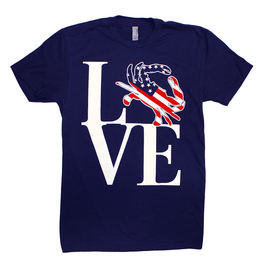 American Crabby Love (Navy Blue) / Shirt - Route One Apparel
