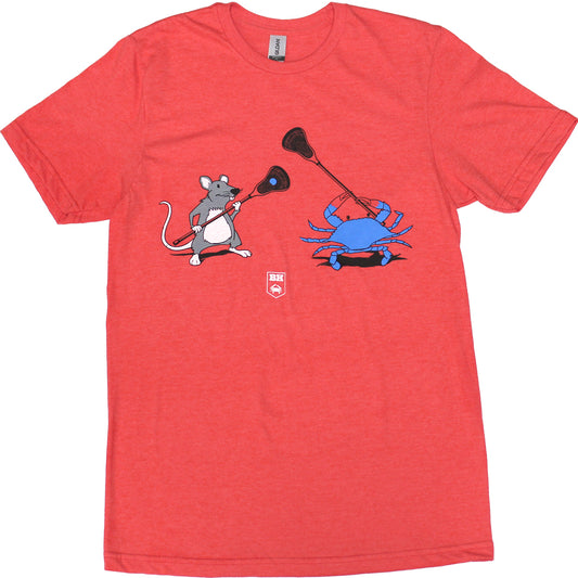 Baltimore Humor Crab Rat Lacrosse (Red) / Shirt - Route One Apparel