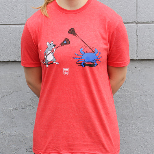 Baltimore Humor Crab Rat Lacrosse (Red) / Shirt - Route One Apparel