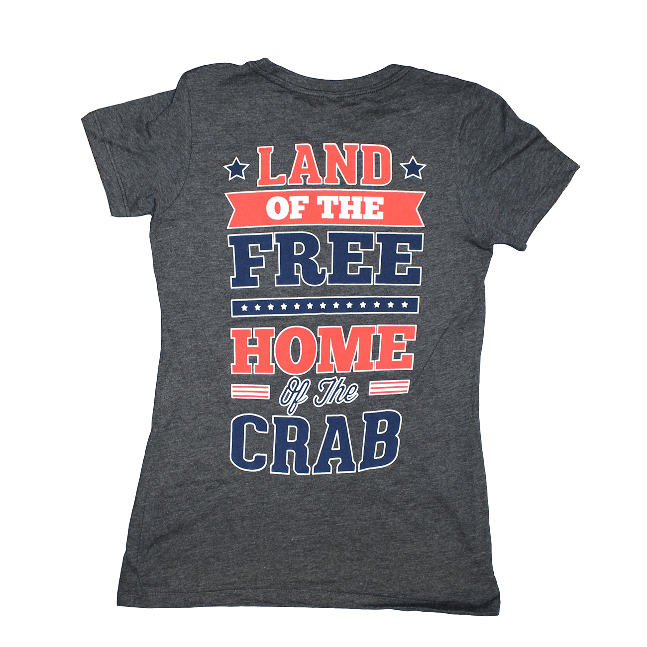 Land of the Free Home of the Crab (Charcoal Grey) / Ladies Shirt - Route One Apparel