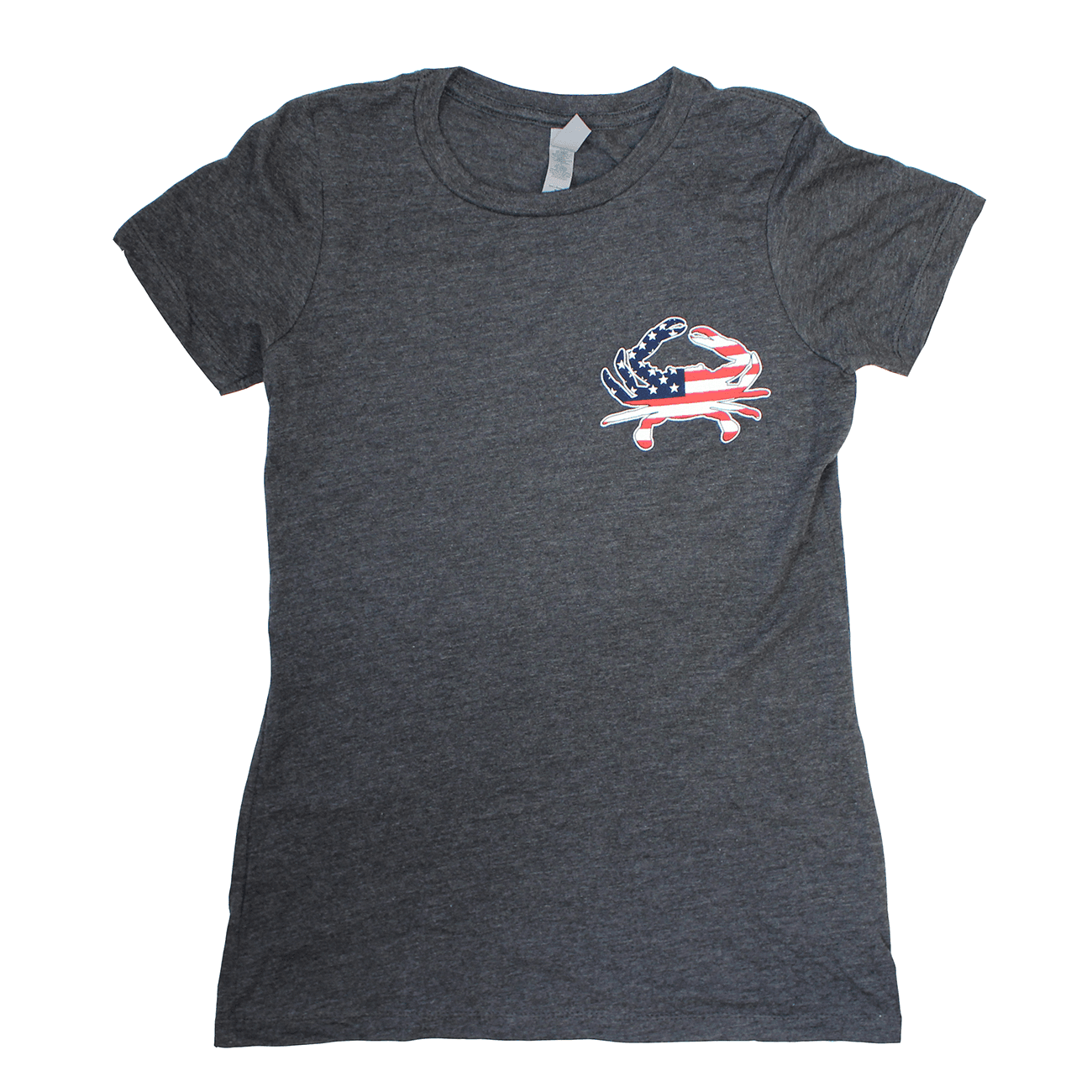 Land of the Free Home of the Crab (Charcoal Grey) / Ladies Shirt - Route One Apparel