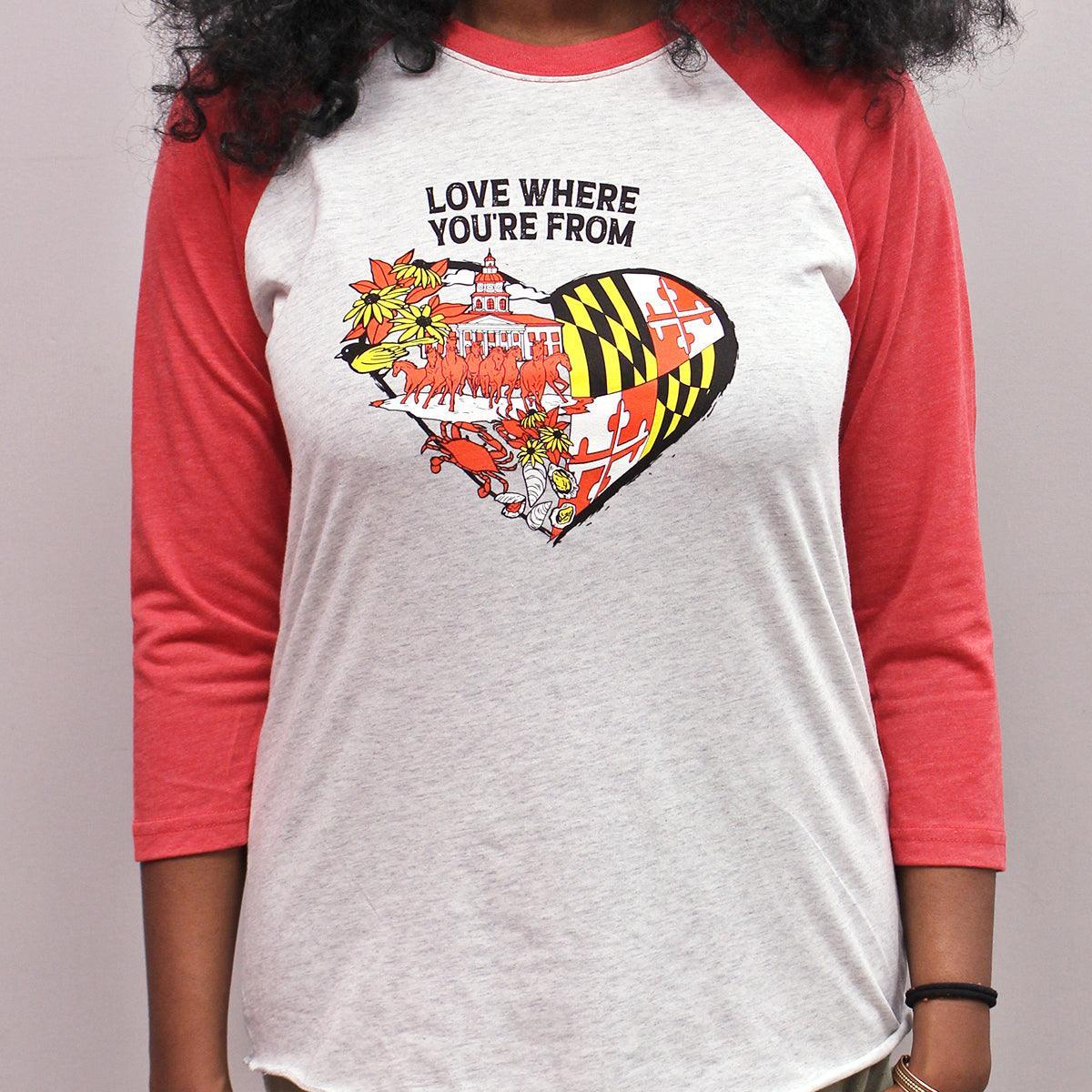 Love Where You're From (Red & White) / Baseball Jersey - Route One Apparel