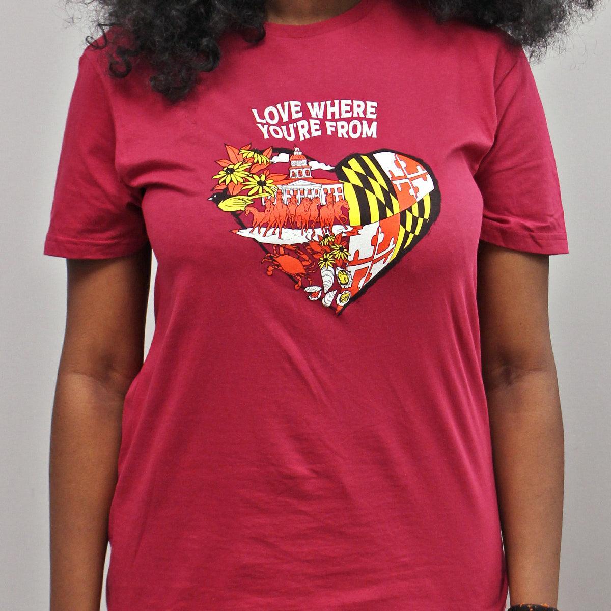 Love Where You're From (Cardinal) / Shirt - Route One Apparel