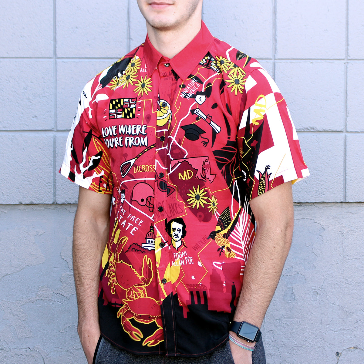 Love Where You're From (Red) / Hawaiian Shirt - Route One Apparel
