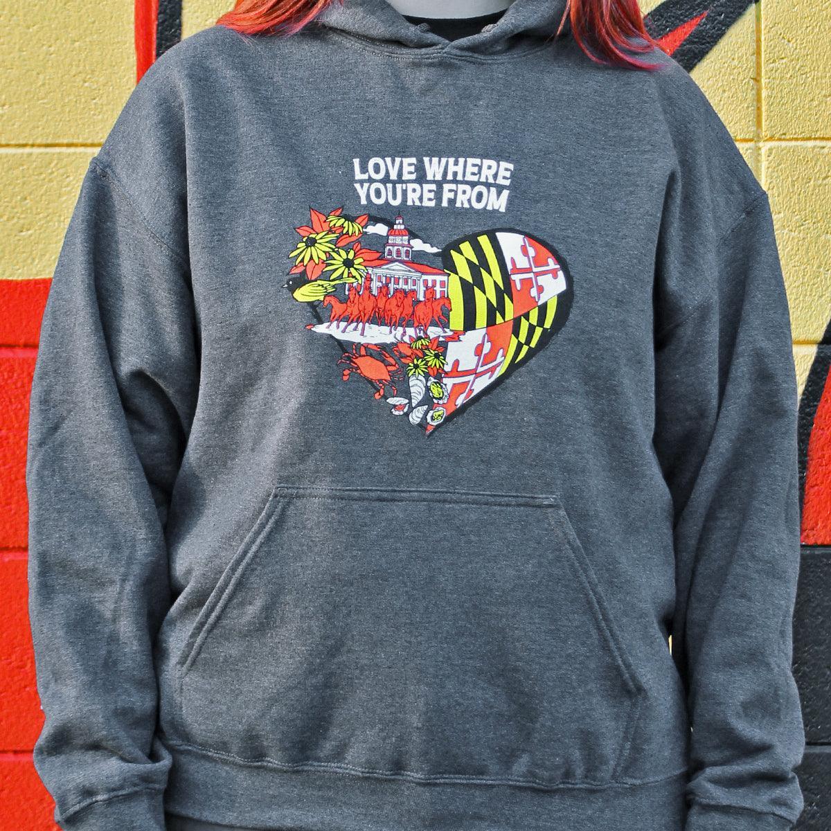 Love Where You're From (Dark Heather) / Hoodie - Route One Apparel