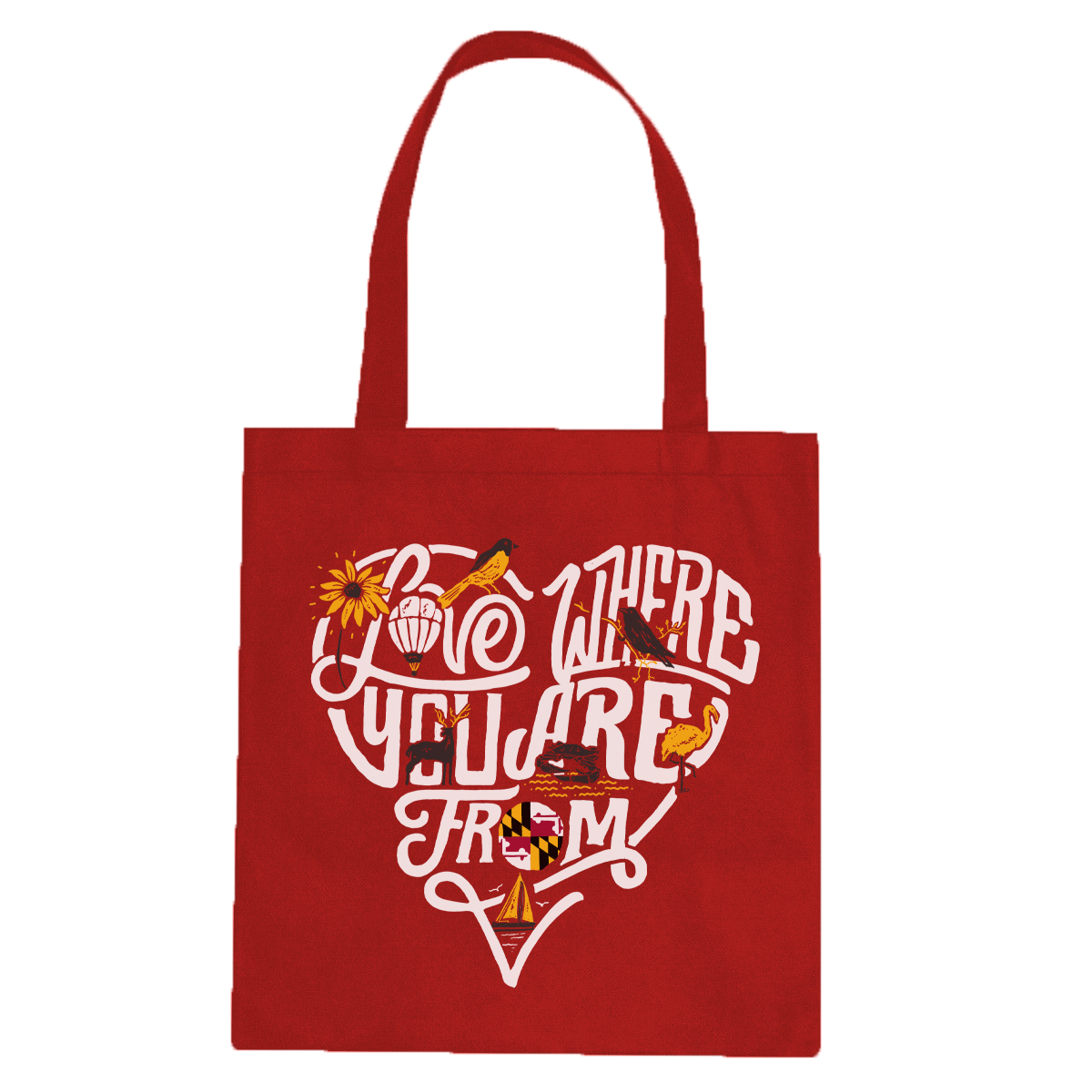 Love Where You Are From (Red) / Tote Bag - Route One Apparel