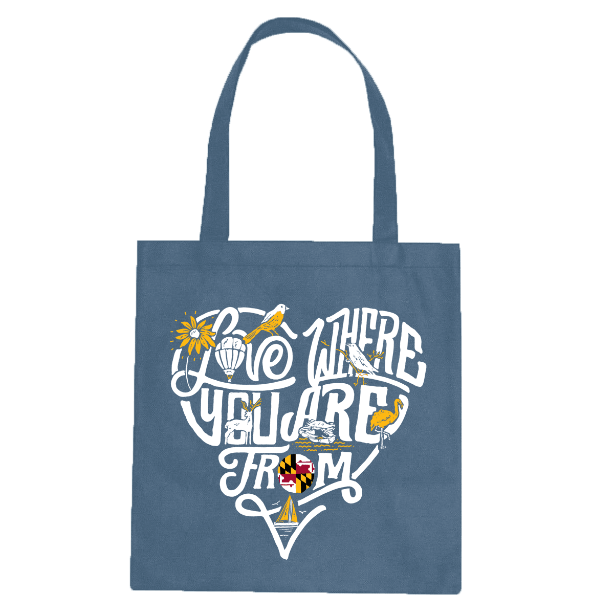 Route One Apparel Love Where You Are From (Blue) / Tote Bag