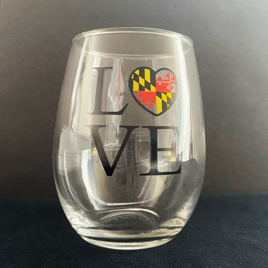 MD Love / Stemless Wine Glass - Route One Apparel