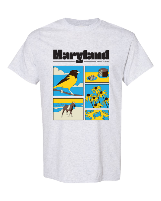 Maryland Collage (Ash) / Shirt - Route One Apparel