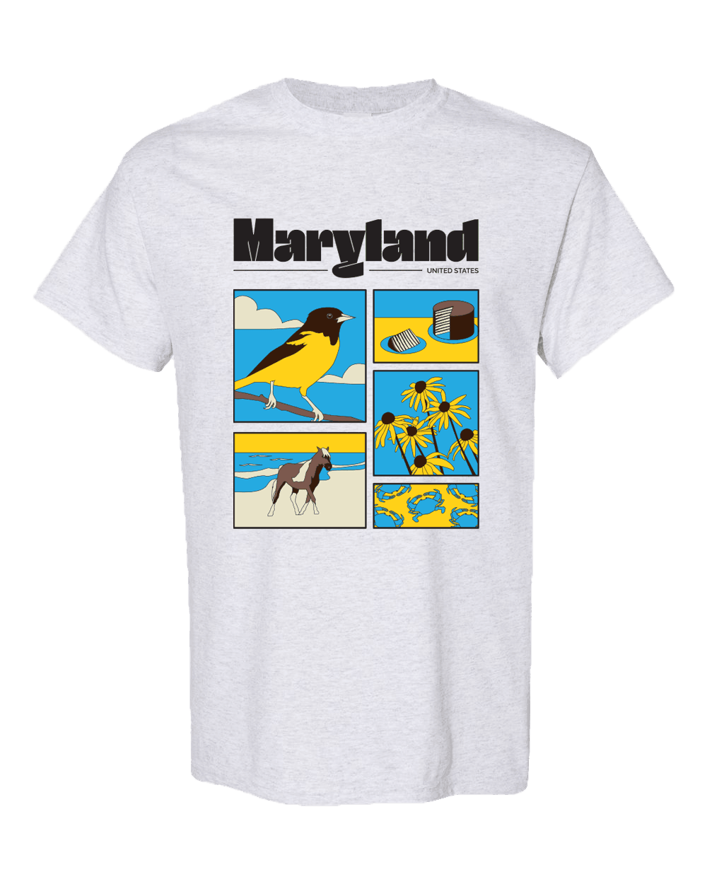 Maryland Collage (Ash) / Shirt - Route One Apparel