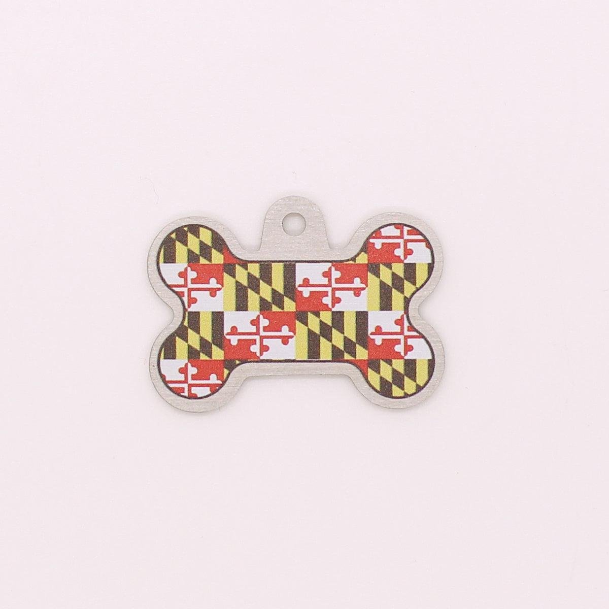 Maryland Flag Dog Bone / Pet ID Tag - Route One Apparel