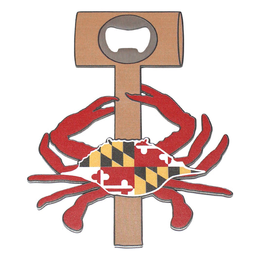 Maryland Flag Crab and Mallet / Bottle Opener - Route One Apparel
