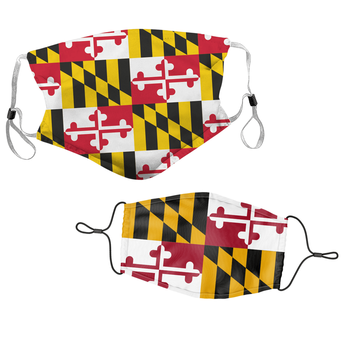 Maryland Flag Pattern Youth & Adult / Matching Face Masks - Route One Apparel