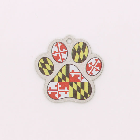 Maryland Flag Paw Print / Pet ID Tag - Route One Apparel