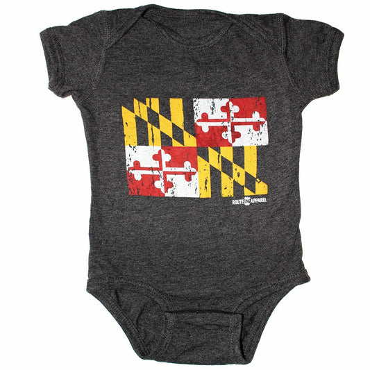 Maryland Flag (Vintage Smoke) / Baby Onesie - Route One Apparel