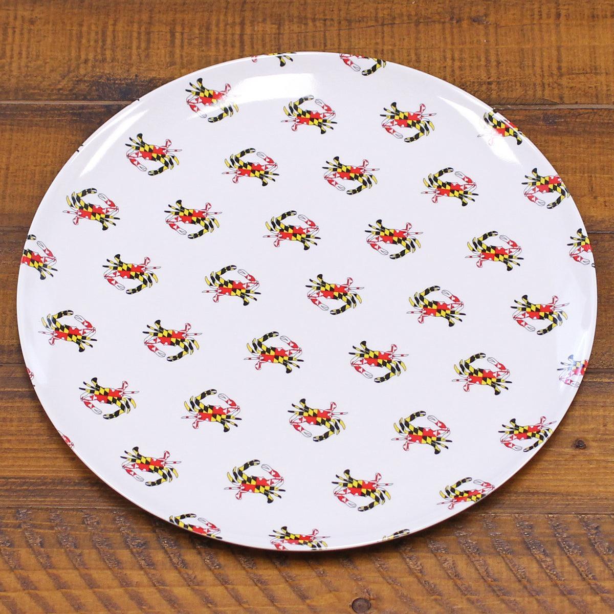 Maryland Flag Crab Pattern (White) / Plate - Route One Apparel