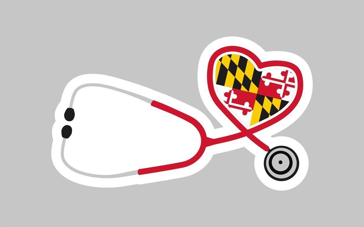 Stethoscope w/ MD Heart / Sticker - Route One Apparel