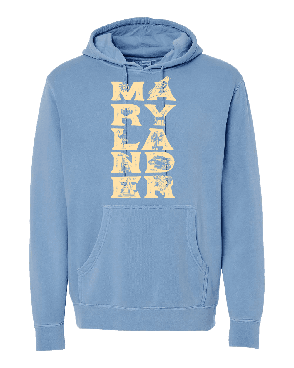 Marylander Stacked (Light Blue) / Hoodie - Route One Apparel