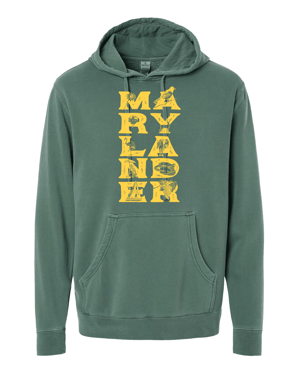 Marylander Stacked (Alpine Green) / Hoodie - Route One Apparel