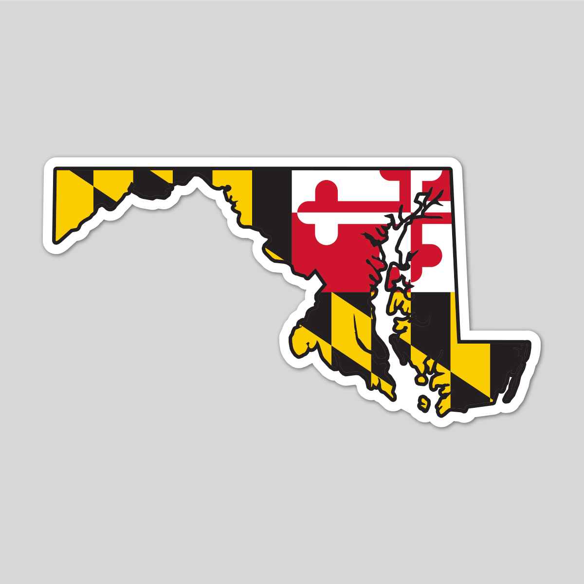 State of Maryland w/ Maryland Flag / Sticker - Route One Apparel