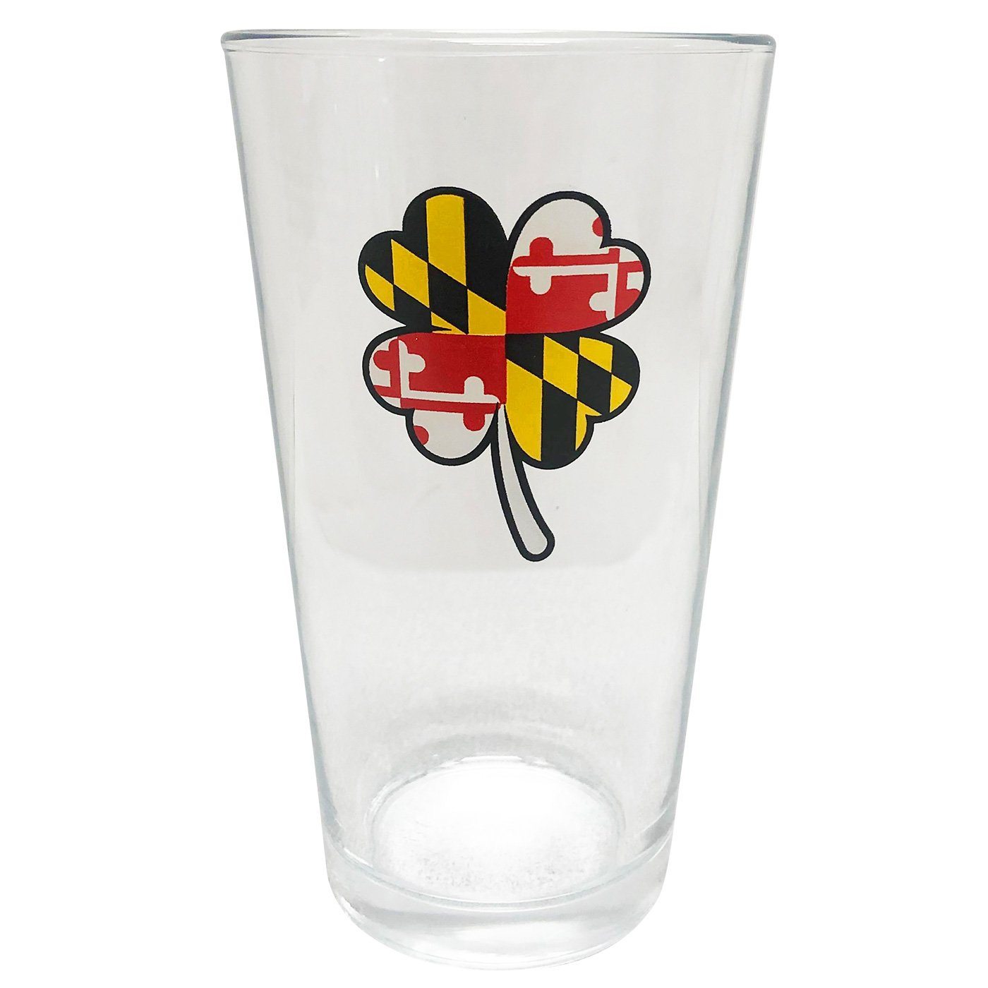 Maryland Flag 4-Leaf Clover / Pint Glass - Route One Apparel