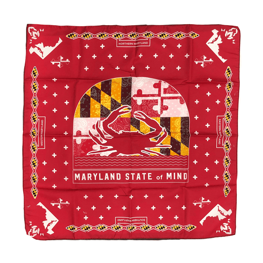 Maryland State of Mind (Red) / Bandana (22 x 22 inch) - Route One Apparel