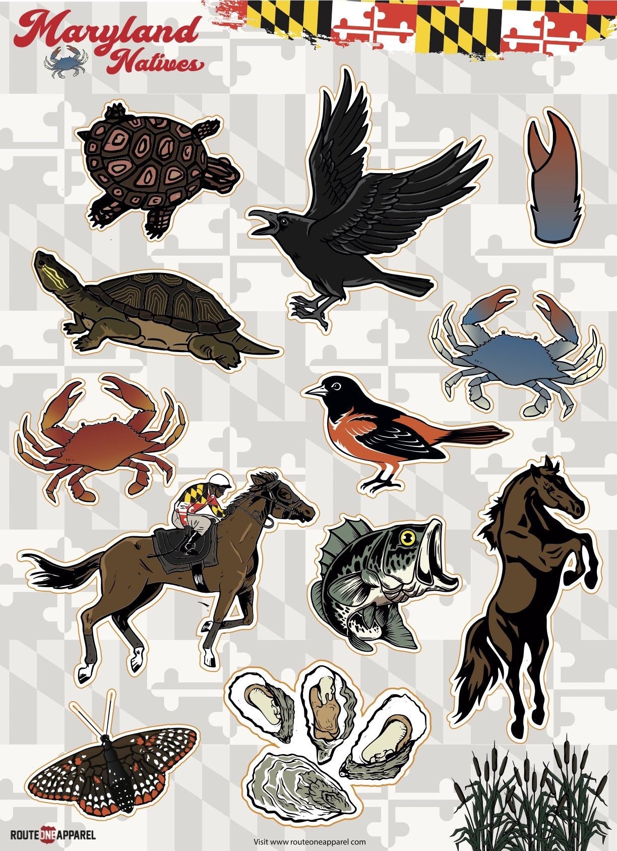 Maryland Natives / Sticker Sheet - Route One Apparel