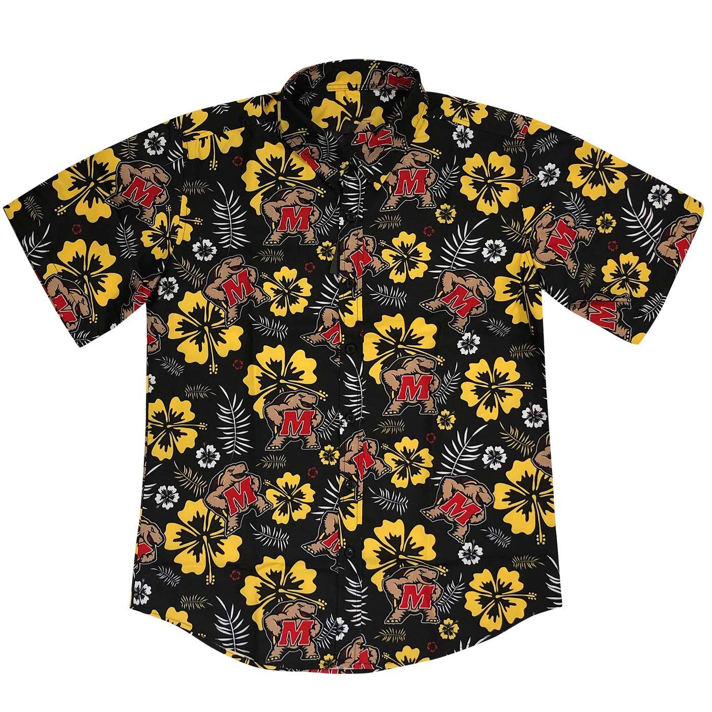 UMD Testudo (Black) / Hawaiian Shirt - Route One Apparel