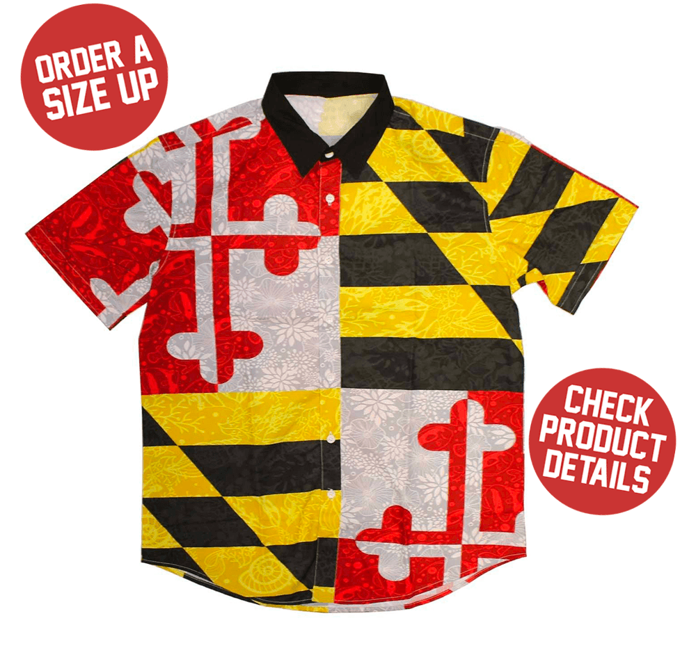 Maryland Flag Nautical Shells / Hawaiian Shirt - Route One Apparel