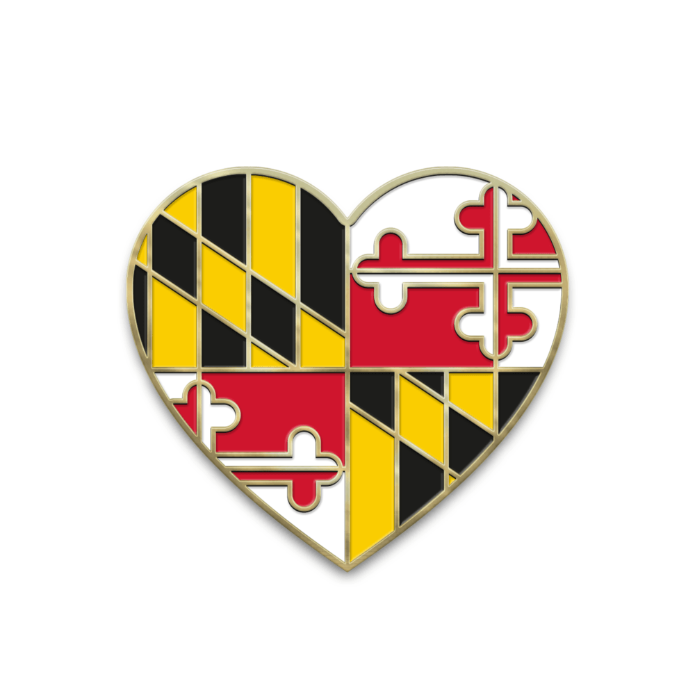 Maryland Flag Heart / Pin - Route One Apparel