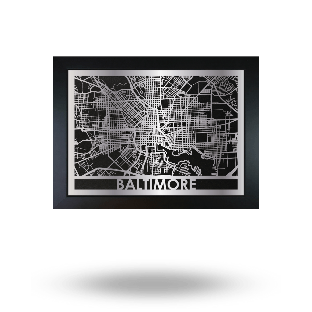 Baltimore - Stainless Steel Map - 5