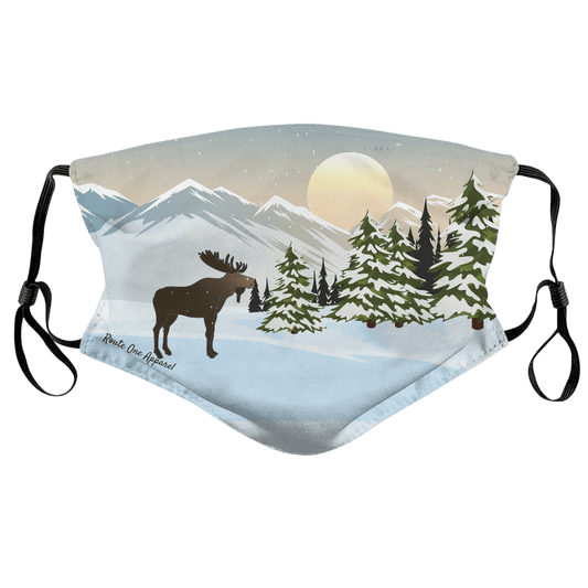 Moose on Snow Mountains / Face Mask - Route One Apparel