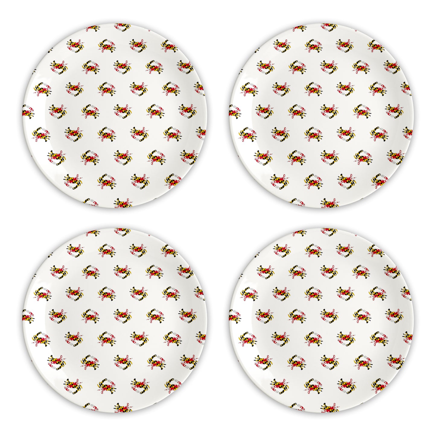 Maryland Flag Crab Pattern (White) / Plate - Route One Apparel